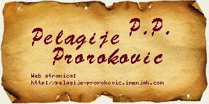Pelagije Proroković vizit kartica